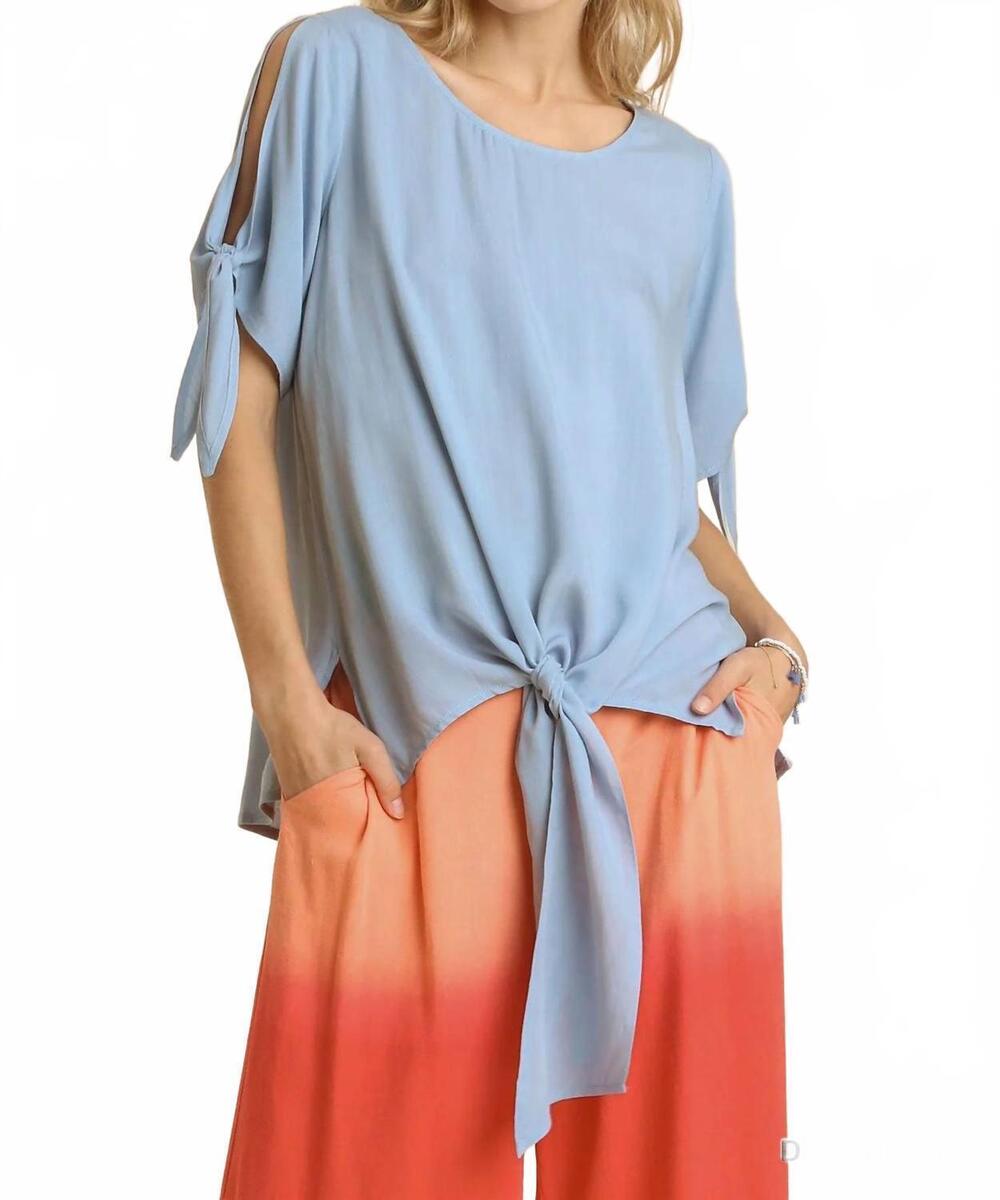 NEW UMGEE skyline breeze tie top in blue